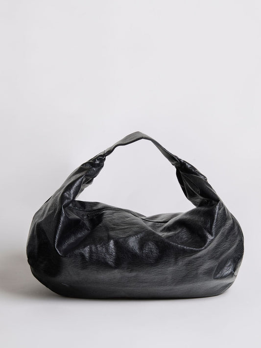Liorra Vegan Leren Zachte Hobo Schoudertas Zwart – Casual & Comfortabel