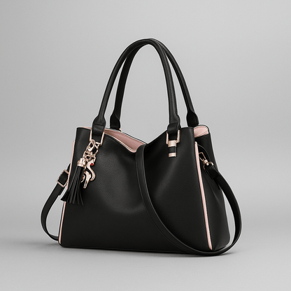 Trendy Zwarte Dames Handtas –  Verstelbare Schouderriem