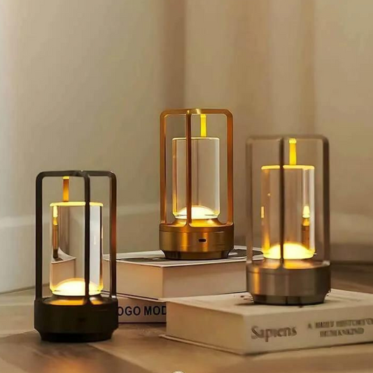 Vintage LED Tafellamp – Oplaadbare & Dimbare Designlamp | Warm Licht | Retro Look