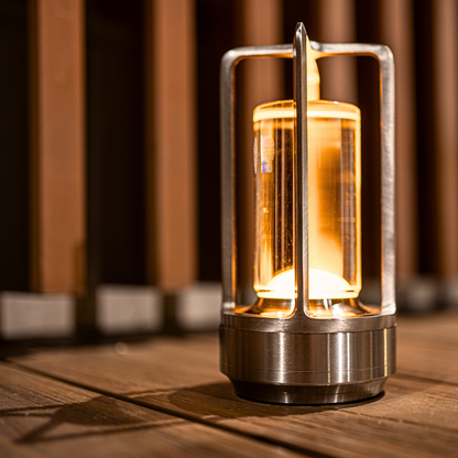 Vintage LED Tafellamp – Oplaadbare & Dimbare Designlamp | Warm Licht | Retro Look