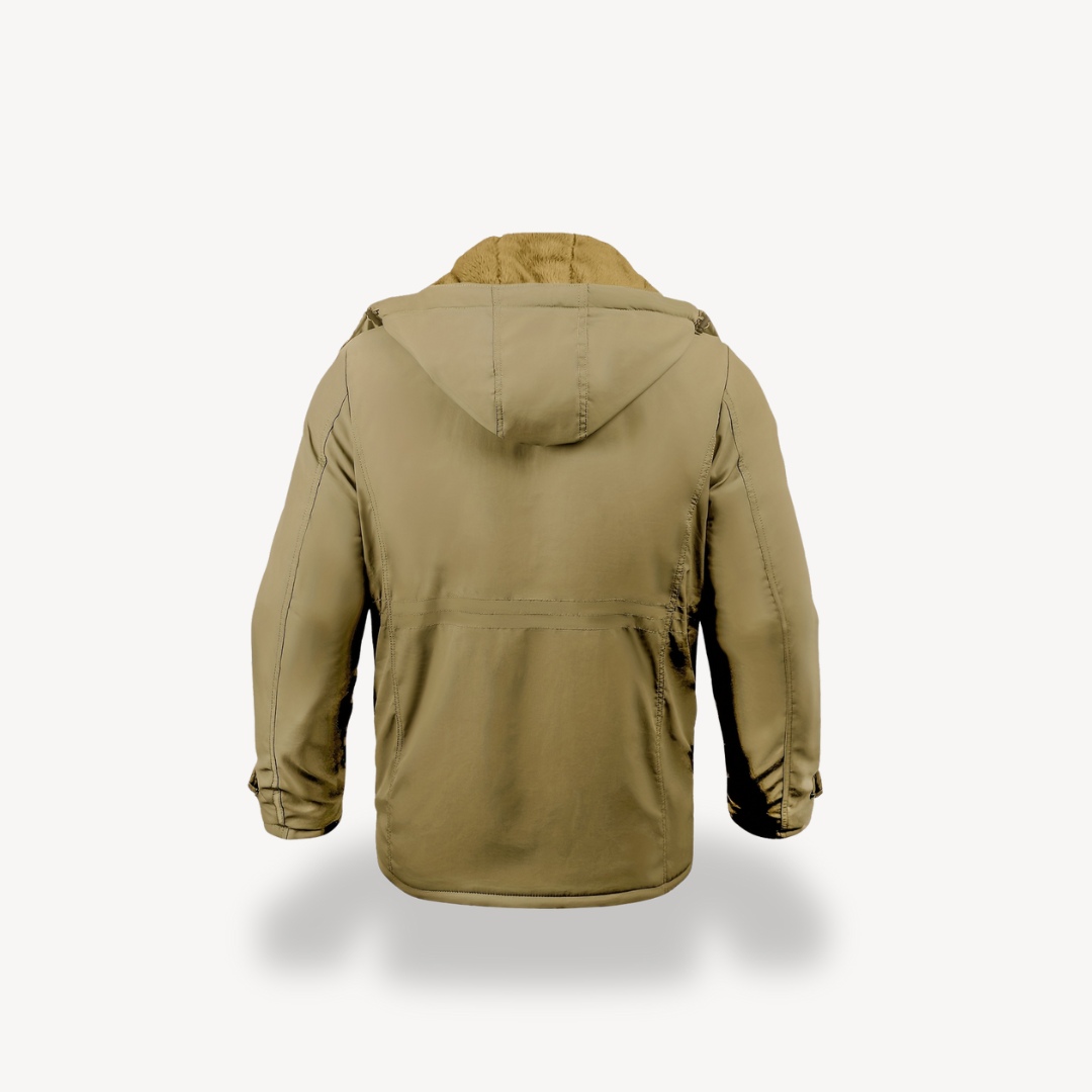 Heren Winterjas met Capuchon – Warme Parka Jas met Bontvoering