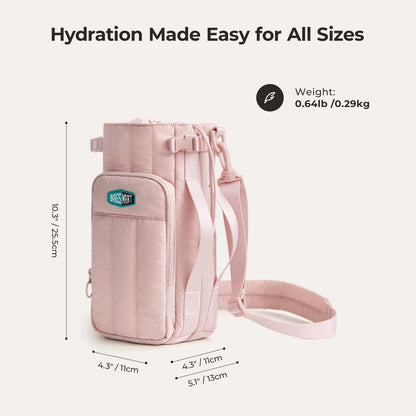 Roze Waterfles Draagtas – Verstelbare Crossbody voor Sport, Reizen & Outdoor