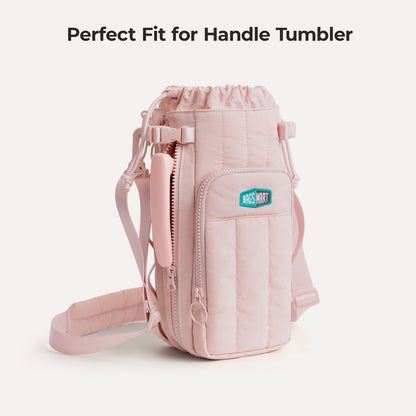 Roze Waterfles Draagtas – Verstelbare Crossbody voor Sport, Reizen & Outdoor