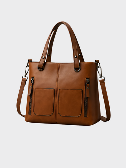 Zoe | Vegan Leren Schoudertas voor Dames – Elegant, Duurzaam & Ruim