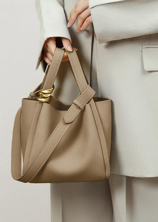 Modern Bucket Tote – Leren Dames Handtas met Verwijderbare Binnenzak