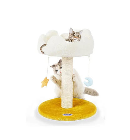 Kattenkrabpaal met Bedje – Krabpaal met Speelgoed en Zachte Ligplek