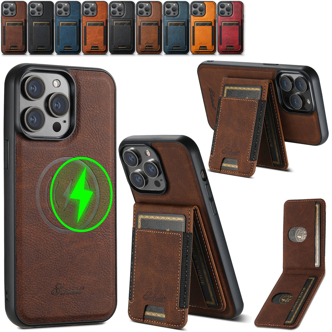 Leren iPhone Hoesje met MagSafe & Kaarthouder – 2-in-1 Wallet Case