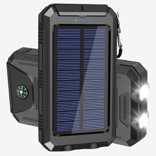 Solar Powerbank – 20.000mAh Draagbare Oplader met Zonnepaneel & LED Lamp