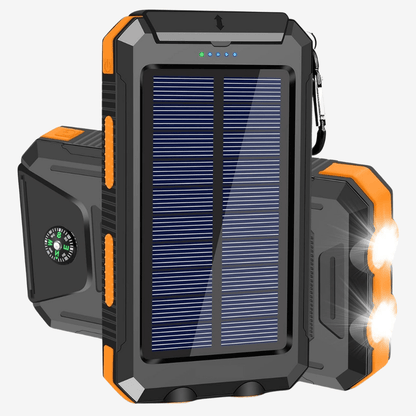 Solar Powerbank – 20.000mAh Draagbare Oplader met Zonnepaneel & LED Lamp