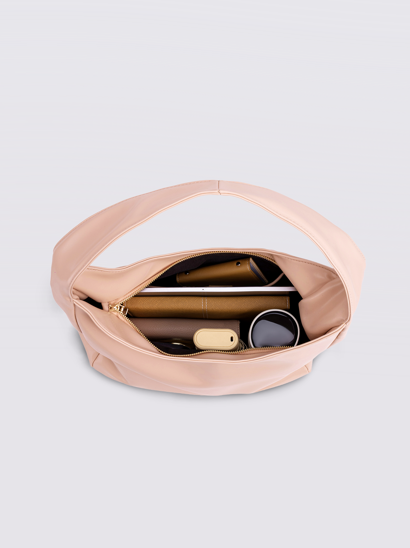 Minimalistische Hobo Schoudertas – Vegan Leer