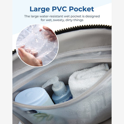 Zwarte Reistas voor Handbagage – Lichtgewicht & Waterafstotend met Trolley-strap & PVC-vak – Ideaal voor Reizen & Gym