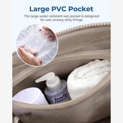 Zwarte Reistas voor Handbagage – Lichtgewicht & Waterafstotend met Trolley-strap & PVC-vak – Ideaal voor Reizen & Gym