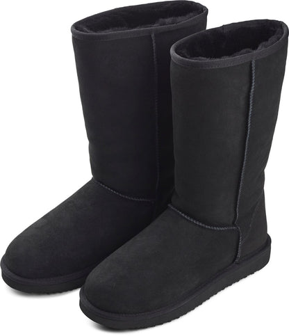 Dames Hoge Laarzen – Warme Suède Boots met Echt Schapenvacht