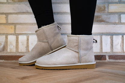 Dames Mini Boots – Warme Suède Laarzen met Echt Schapenvacht