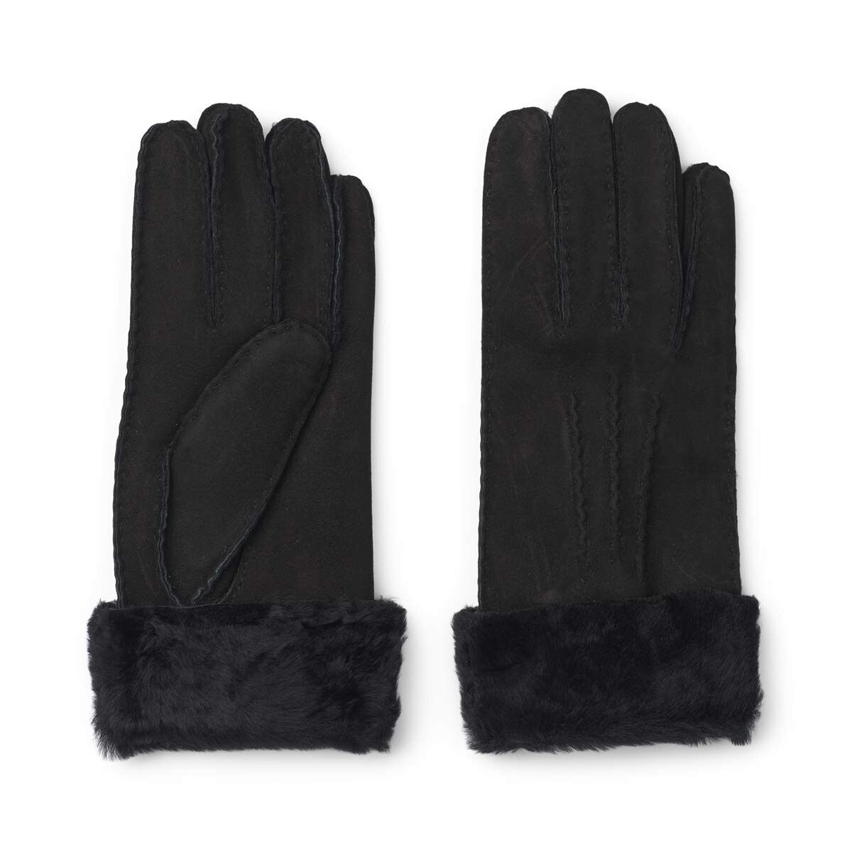 Dames Leren Handschoenen met Schapenvacht & Warme Bontafwerking