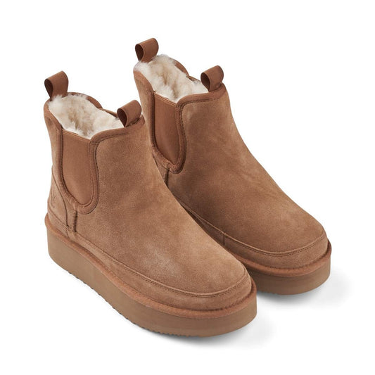 Dames Enkellaarsjes van SchaDames Enkellaarsjes van Schapenvacht – Warme Winter Boots met Plateauzoolpenvacht – Warme Winter Boots met Plateauzool