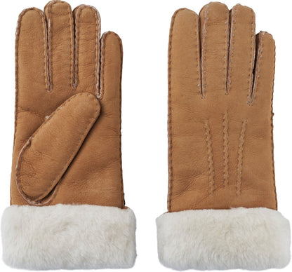 Dames Leren Handschoenen met Schapenvacht & Warme Bontafwerking