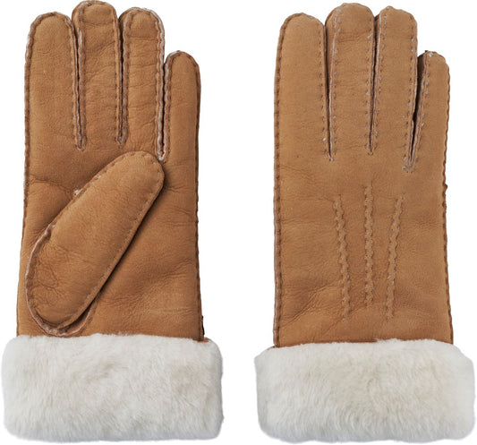 Dames Leren Handschoenen met Schapenvacht & Warme Bontafwerking