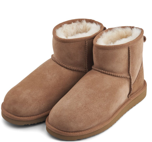 Dames Mini Boots – Warme Suède Laarzen met Echt Schapenvacht