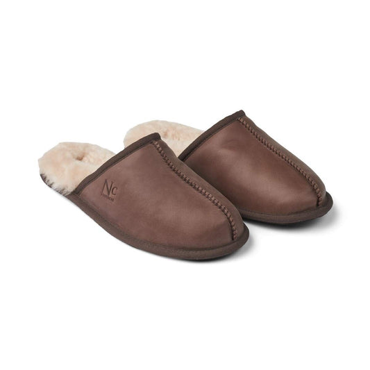 Heren Schapenvacht Pantoffels – Warme Leren Huisschoenen met Stevige Zool