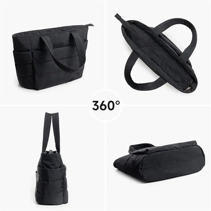 Puffer Tote Bag Zwart – Lichtgewicht & Trendy