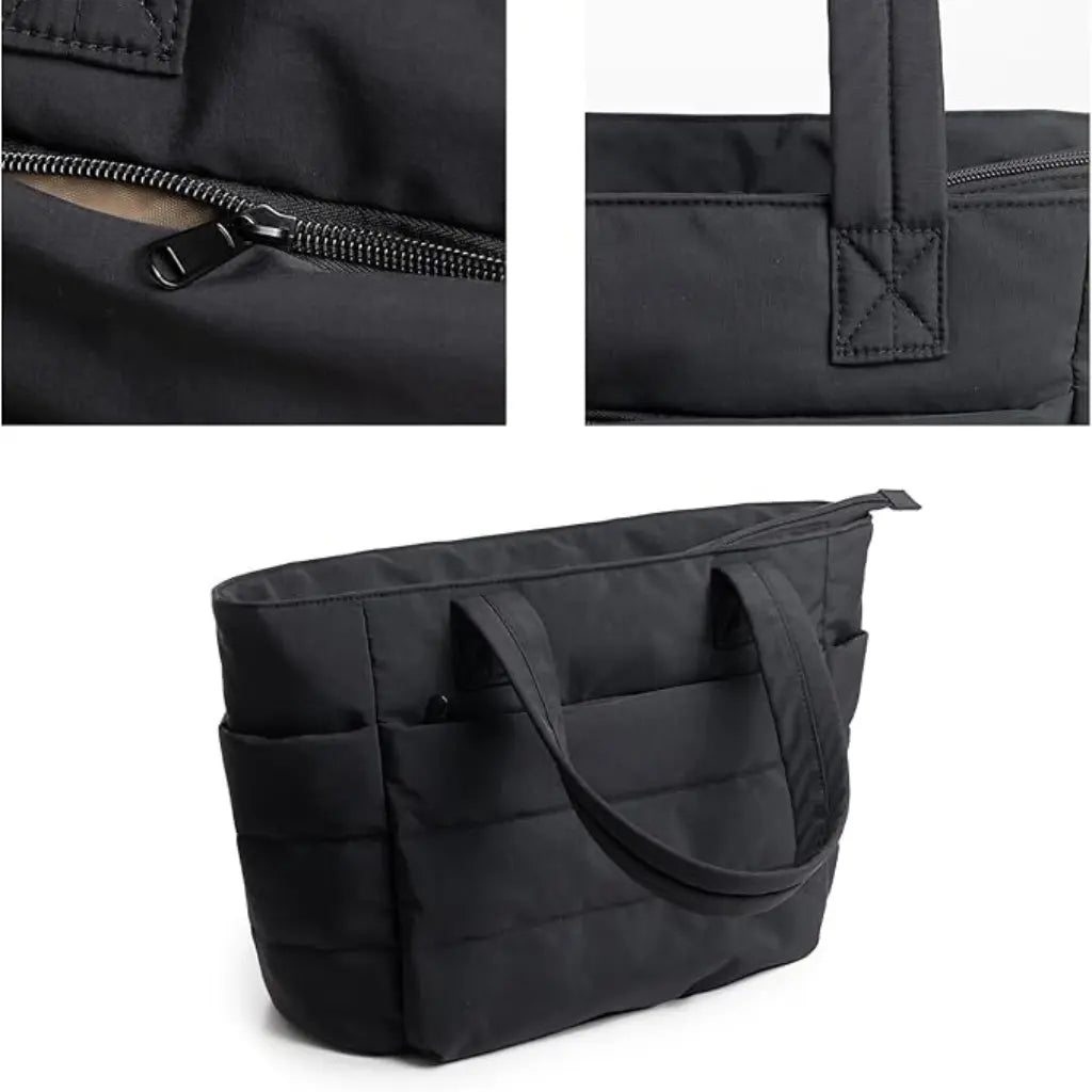 Puffer Tote Bag Zwart – Lichtgewicht & Trendy