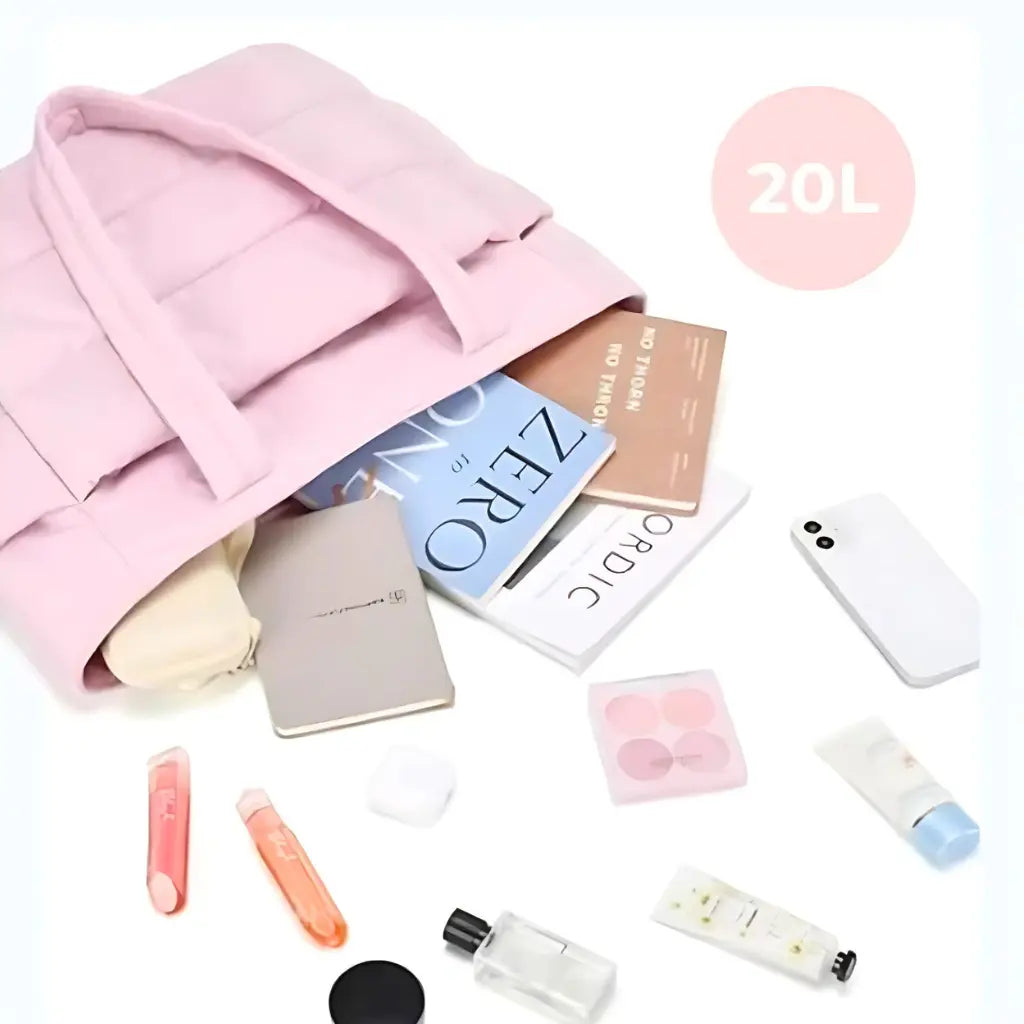Puffer Tote Bag Zwart – Lichtgewicht & Trendy