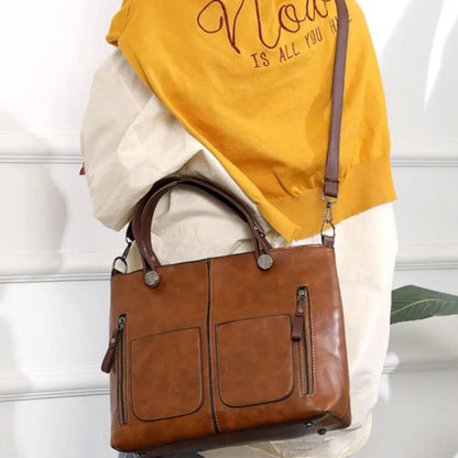 Zoe | Vegan Leren Schoudertas voor Dames – Elegant, Duurzaam & Ruim
