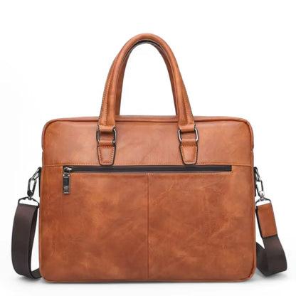 Luxe leren heren laptoptas 13 inch bruin – Tijdloos & praktisch
