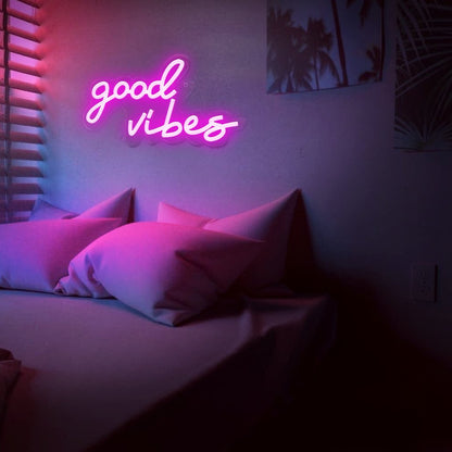 Neon Lamp Good Vibes – LED Neon Sign voor Woonkamer & Slaapkamer