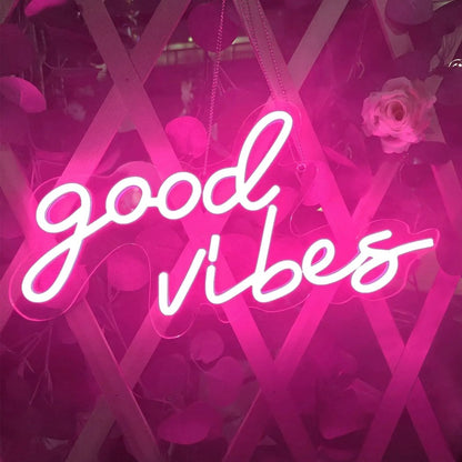 Neon Lamp Good Vibes – LED Neon Sign voor Woonkamer & Slaapkamer