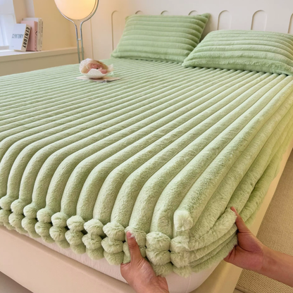 Fluwelen Fleece Bedsprei – Zachte Warme Deken met Ribbelstructuur voor Slaapkamer