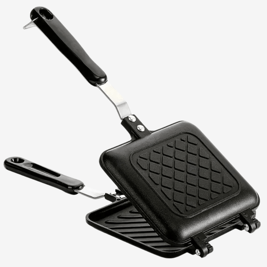 Dubbele Tosti Pan – Anti-aanbak Grillpan voor Gasfornuis – Compact & Draagbaar