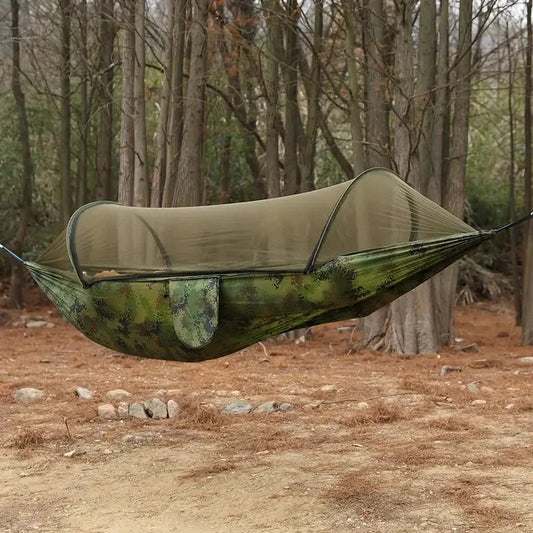 Outdoor Hangmat met Muskietennet – Lichtgewicht, Sterk & Compact