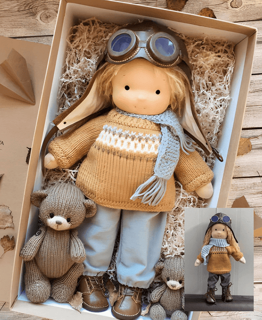 Handgemaakte Stoffen Pop – Schattige Knuffelpop met Accessoires
