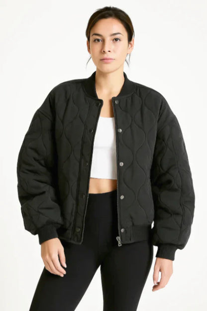 Dames Quilted Bomberjack – Trendy Gewatteerd Jack voor Elke Gelegenheid