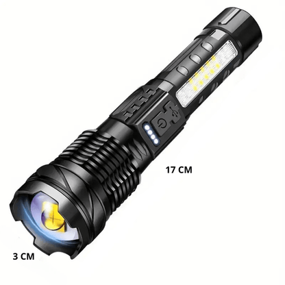 Tactische LED Zaklamp – Oplaadbaar, Waterdicht & 7 Lichtstanden