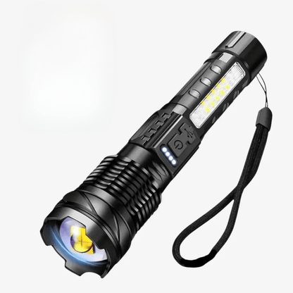 Tactische LED Zaklamp – Oplaadbaar, Waterdicht & 7 Lichtstanden