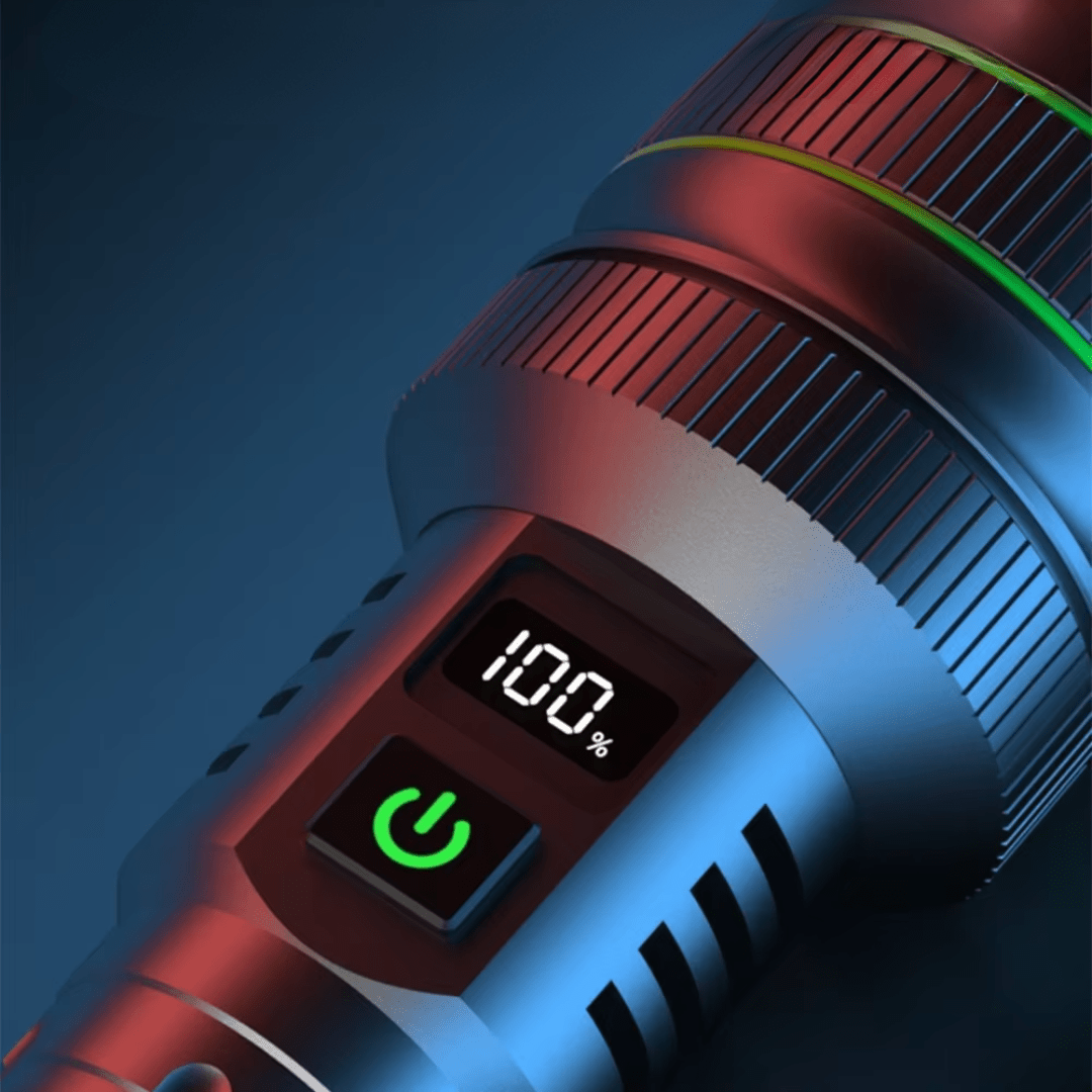Oplaadbare LED Zaklamp met Display – Krachtige Tactische Zaklamp met Powerbankfunctie