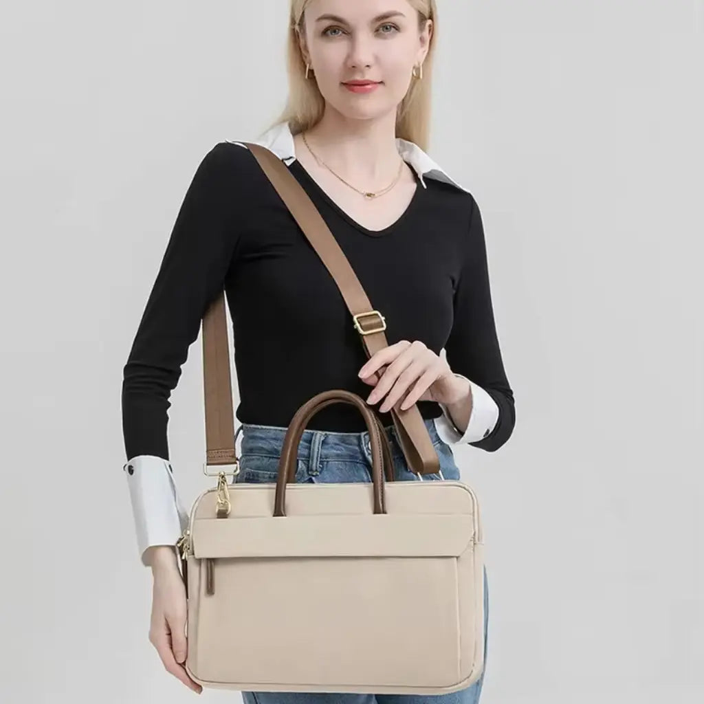 Laptoptas Beige voor Dames – Elegant & Functioneel