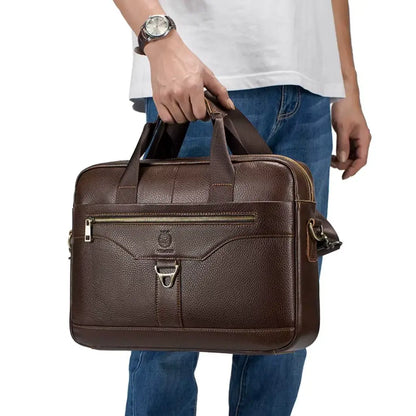 Leren laptoptas heren 16 inch bruin – Klassiek design & optimale bescherming