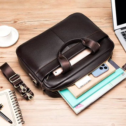 Leren Laptoptas Donkerbruin – Stijlvol & Duurzaam