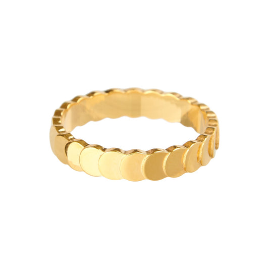 Goudkleurige Ring met Schakelschijfjes – Minimalistisch & Tijdloos Design