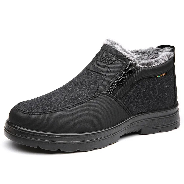 Heren Winter Instappers – Warme Winterschoenen met Bontvoering en Antislip Zool