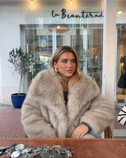 Luxe Faux Fur Jas Dames – Elegante Winterjas met Zachte Voering
