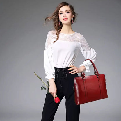 Leren elegante laptoptas dames 14 inch – Luxe, stijlvol & duurzaam