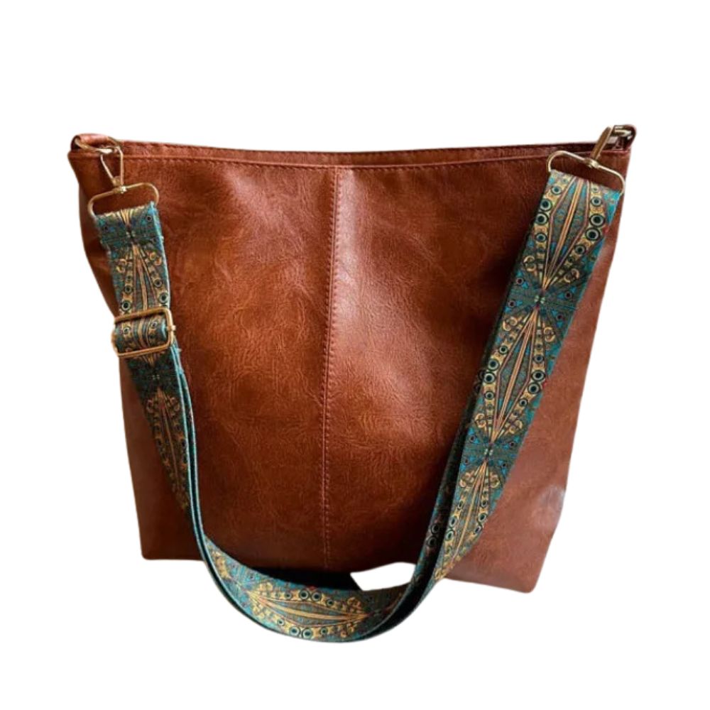Stijlvolle Bruine Handtas met Brede Schouderband – Ruim & Elegant