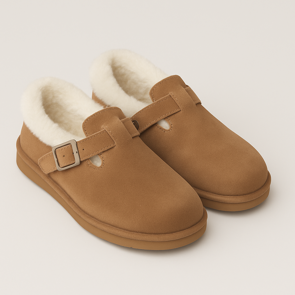 Warme Fleece Instappers Dames – Comfortabele Sandalen met Zachte Voering