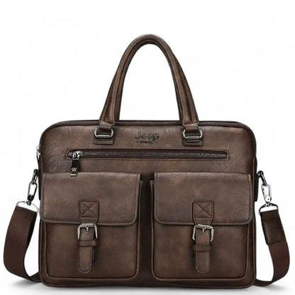 Luxe leren heren laptoptas 13 inch bruin – Tijdloos & praktisch