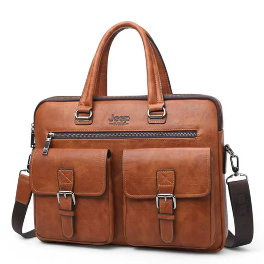 Luxe leren heren laptoptas 13 inch bruin – Tijdloos & praktisch
